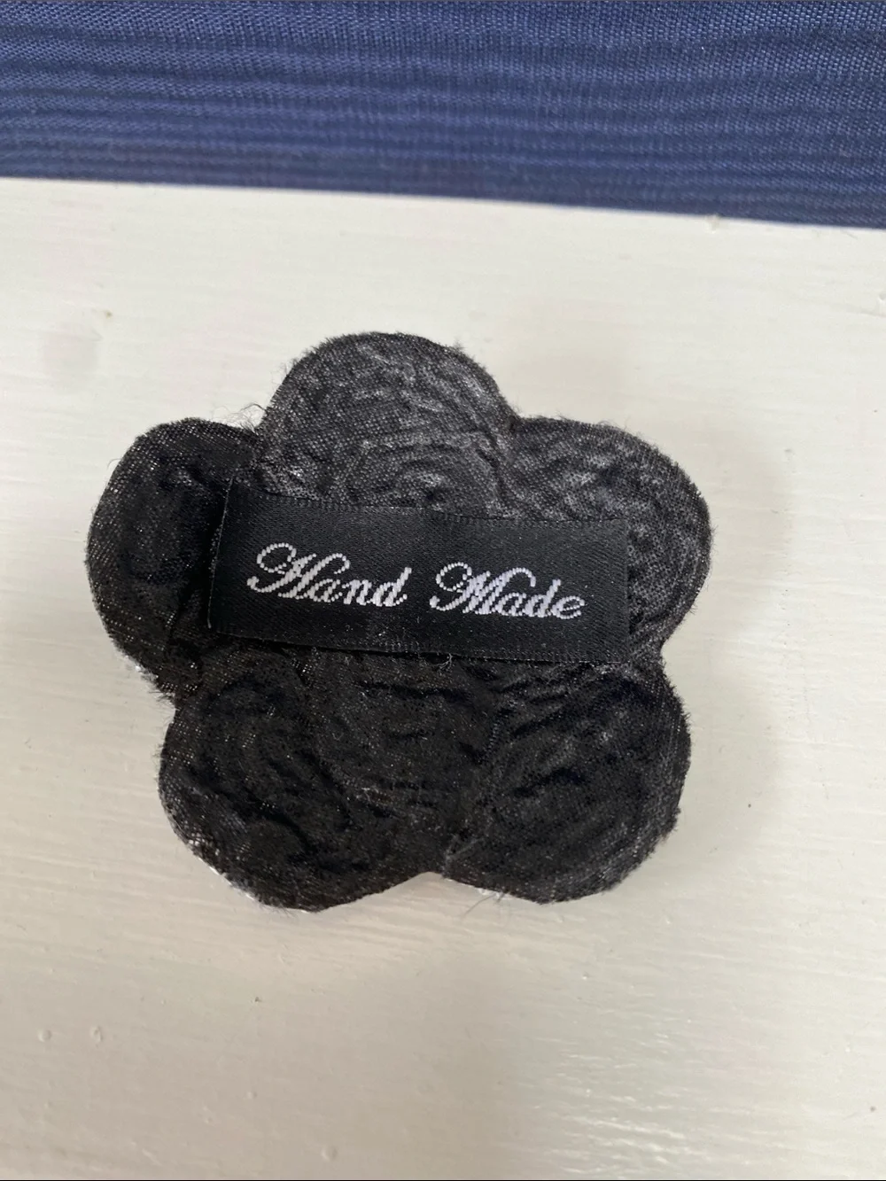 Hand-Beaded Black and White Floral sew on Brooch - Women Jewelry